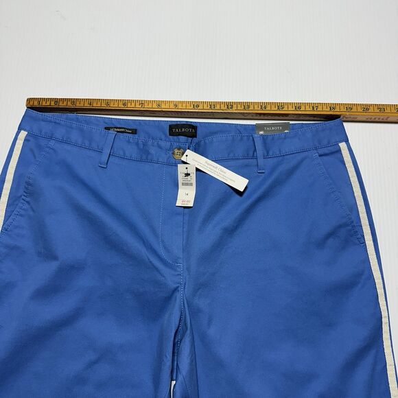 Talbots Women’s Supersoft Chino Pants Size 14 Relaxed Blue Side Stripe NWT - Picture 7 of 9